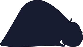 Silhouette of Muslim Sitting and Praying with Flat Shape vector