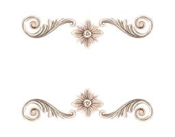 Vintage baroque frame in the form of a rectangular frame with a pattern of swirls and curls. Watercolor illustration frame for wedding, Valentines Day, anniversary, birthday, cards, posters, banners. vector