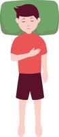 Man Sleeping Pose Illustration in Flat Design vector