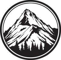 Stylized mountain icon in black format vector