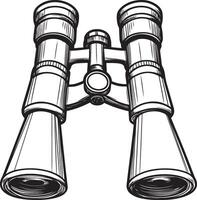 a black and white drawing of binoculars vector
