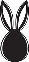 a black and white illustration of a rabbit's head vector