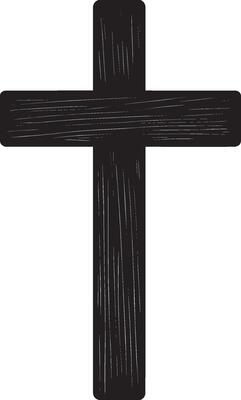 a black cross on a white background,