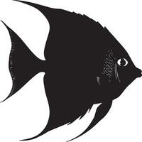 a black and white silhouette of an angelfish vector
