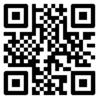 A black square QR code icon on a white background signifies mobile data scan technology vector
