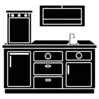 Modern Kitchen Cabinetry with Integrated Appliances vector