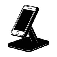 A blank touch screen on a black smart mobile device signifies modern wireless communication technology vector