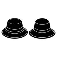 Two black bucket hats vector