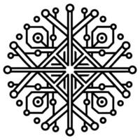 Digital Snowflake Circuit Board Design vector