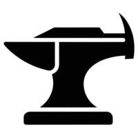 Blacksmith anvil. Symbol of work in forge. Outline icon illustration. Forging and manufacturing of steel vector