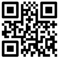 QR code image with black and white squares containing digital data. vector