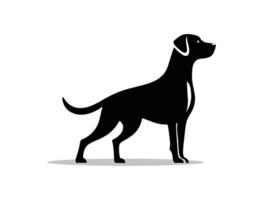 Cute Dog Silhouette Illustration Featuring a Playful Bulldog, Labrador, and Husky in Art, Representing Various Breeds and Pets in a Simple, Cartoon Style on a White Background for Clipart Use vector