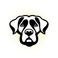 A black and white clip art of a sad puppy mascot with an adorable expression, sketched in a hand-drawn style. The textured outline captures the loyal canine companion, perfect for stickers or labels. vector