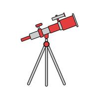 Red Telescope on Tripod Illustration vector