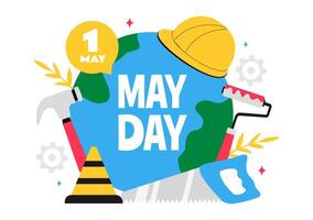 Happy Workers' Day Illustration with Construction Professionals and an Appreciation Message vector