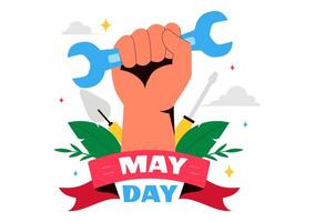 Labor Day Illustration on May 1st Featuring Diverse Workers and an Appreciation Note vector