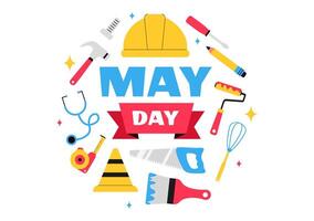 International Workers' Day Illustration with Various Laborers and a Gratitude Message vector