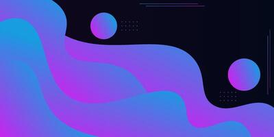 Abstract colorful 3D pink and blue gradient wave banner background. Creative fluid shape pattern on horizontal background. Eps10 vector