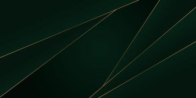 dark green background banner overlapping with gold lines. eps10 vector