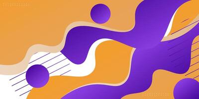 Modern orange purple geometric business banner design. Creative banner design with wave and circle shape as template. Simple horizontal banner. Eps10 vector