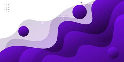 Colorful banner background with geometric wave elements and gradient purple color. Design with liquid shapes on white background. Eps10 vector
