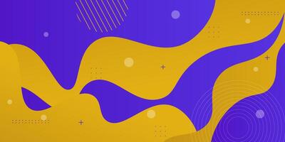 Blue and yellow geometric business banner design. Creative banner design with wave and line shape as template. Simple horizontal banner. Eps10 vector