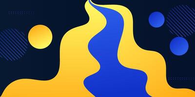 Blue and yellow abstract background with fluid pattern. Simple geometric design background. Eps10 vector