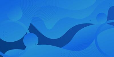 Blue gradient wave background with geometric circle shape elements. Colorful blue wave design. Simple and elegant concept. eps10 vector