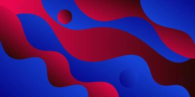 Colorful 3D abstract waves with blue and red gradient colors. Overlapping paper cut wave pattern background. Eps10 vector