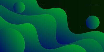 Abstract 3D colorful fluid wave green background. Liquid and modern banner background with simple pattern. Eps10 vector