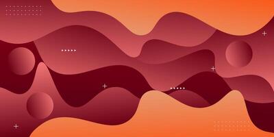 Modern orange and red geometric business banner design. Creative banner design with wave and circle shape as template. Simple horizontal banner. Eps10 vector