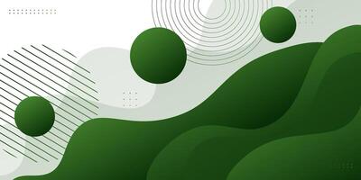 Abstract green banner wave background. Simple bright colorful banner design. Wave pattern design. Eps10 vector