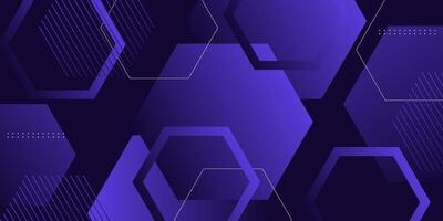 Abstract hexagon banner dark purple 3D background with simple geometric shape pattern design. Eps10 vector