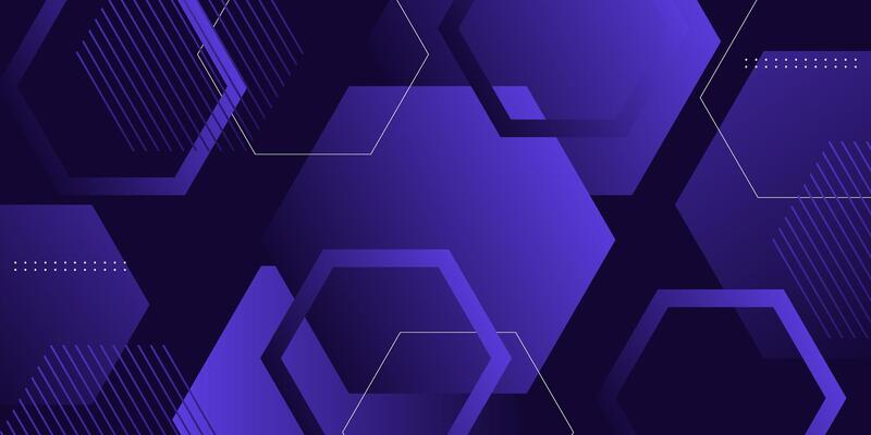 Abstract hexagon banner dark purple 3D background with simple geometric shape pattern design. Eps10