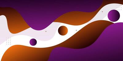 Purple and orange geometric business banner design. Creative banner design with wave shape. Simple horizontal banner. Eps10 vector