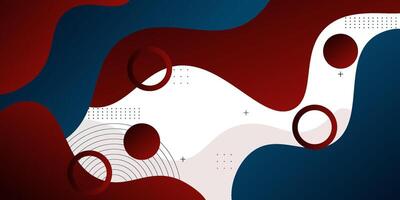 Modern red and blue wave geometric business banner. Creative banner design with shapes and lines as template. Simple horizontal banner. Eps10 vector