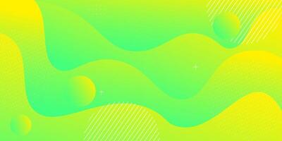 Bright and Simple Modern Abstract Background with Green and Yellow Wavy Design. Eps10 vector