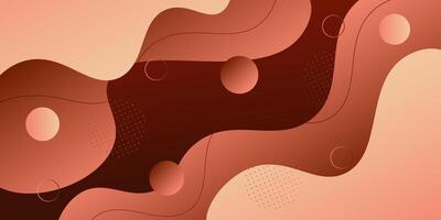 Brown gradient background with geometric waves and circle shape elements. Simple and elegant concept. Eps10 vector