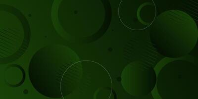 Dark green 3D abstract colorful gradient background. Overlapping circles layers with simple pattern. Eps10 vector
