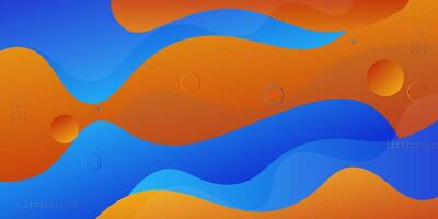 Abstract 3D wave art background design with blue and orange combination for design. Eps10 vector