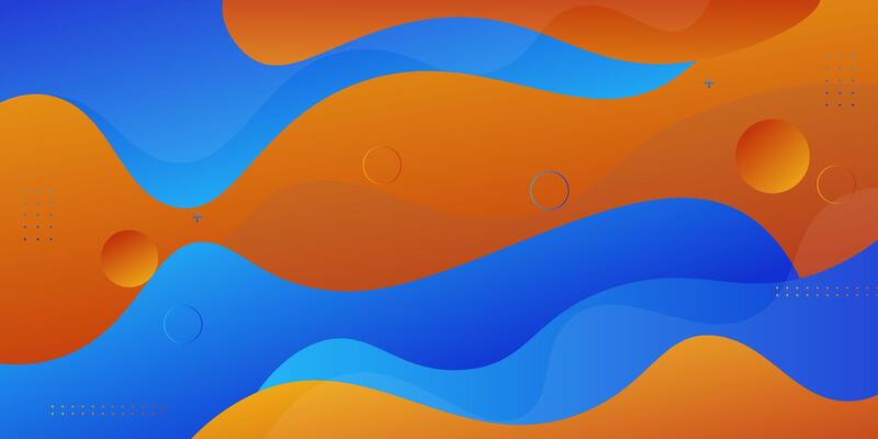 Abstract 3D wave art background design with blue and orange combination for design. Eps10