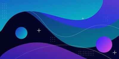 Abstract fluid 3D background with blue and purple wave design. vector