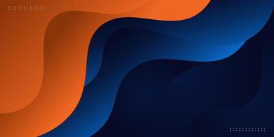 Modern dark blue and orange geometric business banner design. Creative banner design with wave shape as template. Simple horizontal banner. Eps10 vector