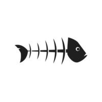 Sad Bone fish icon vector