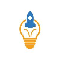 Rocket bulb logo icon vector