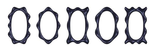 Wavy 3D frames display creative designs for art and digital projects in a minimalist style showcasing versatility and unique aesthetics. vector
