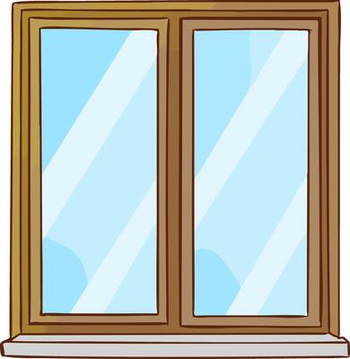 window.cartoon and illustration, hand drawn style, isolated on white background.