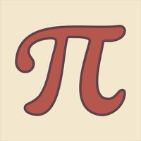 Bold Red Pi Symbol on Cream Background Playful Illustration for Math vector
