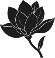 Elegant Magnolia Flower Silhouette - Spring Floral Illustration vector