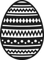 Black Easter Egg Silhouette with Decorative Patterns - Illustration vector